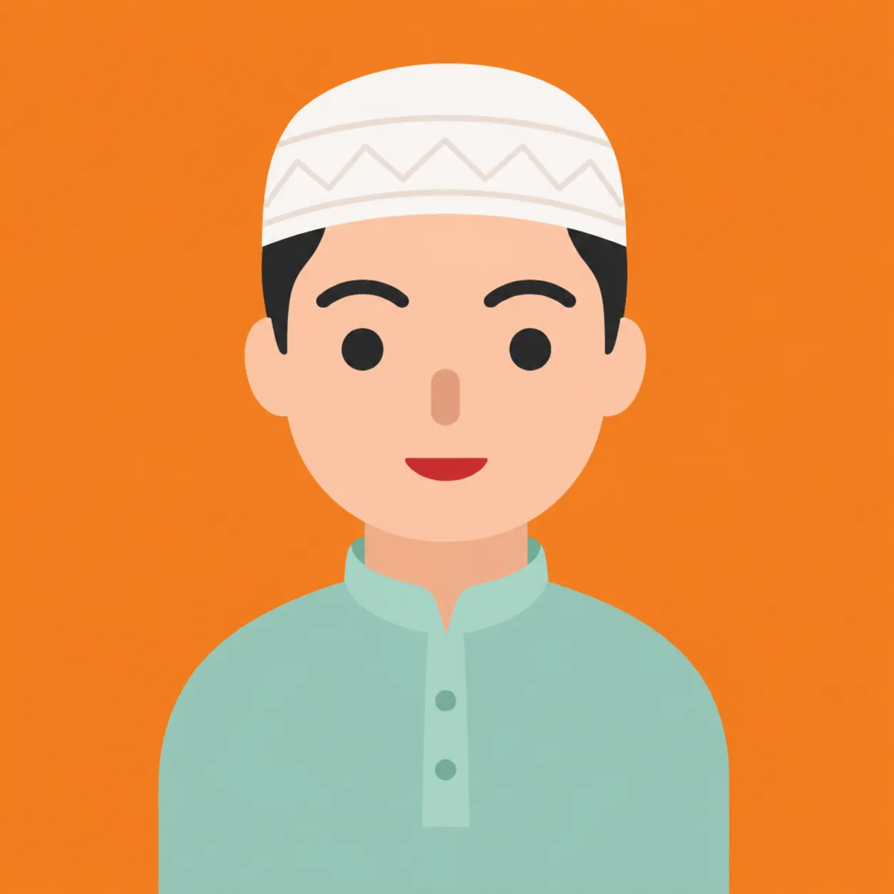 Muslim boy learner illustration